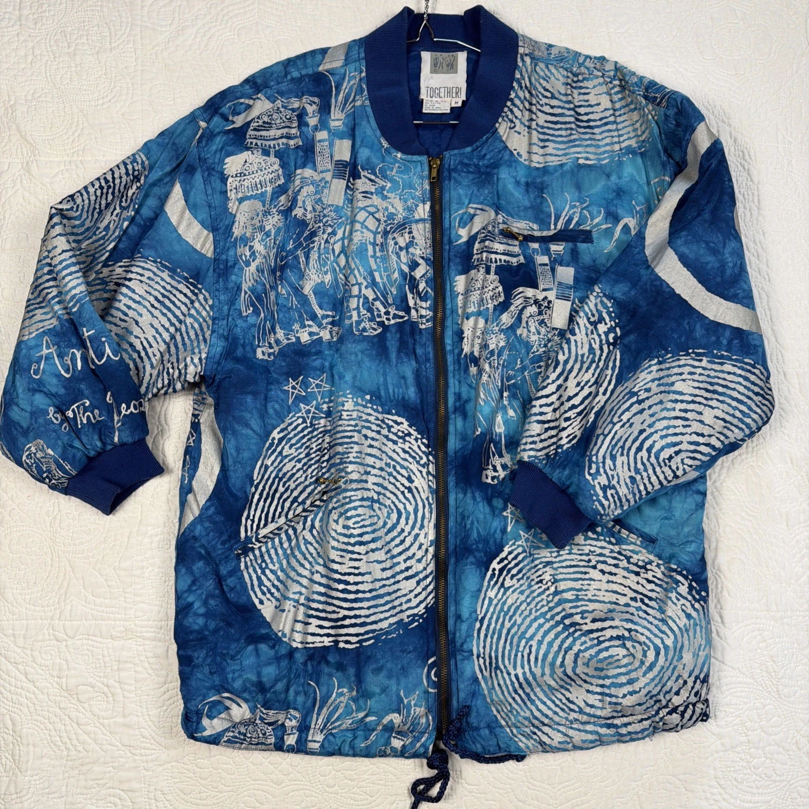 Vintage 90's TOGETHER! Anti Materials Track Bomber Streetwear Jacket Unisex M