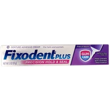 Fixodent Plus Gumcare Denture Adhesive Cream, Unflavored, 2 oz
