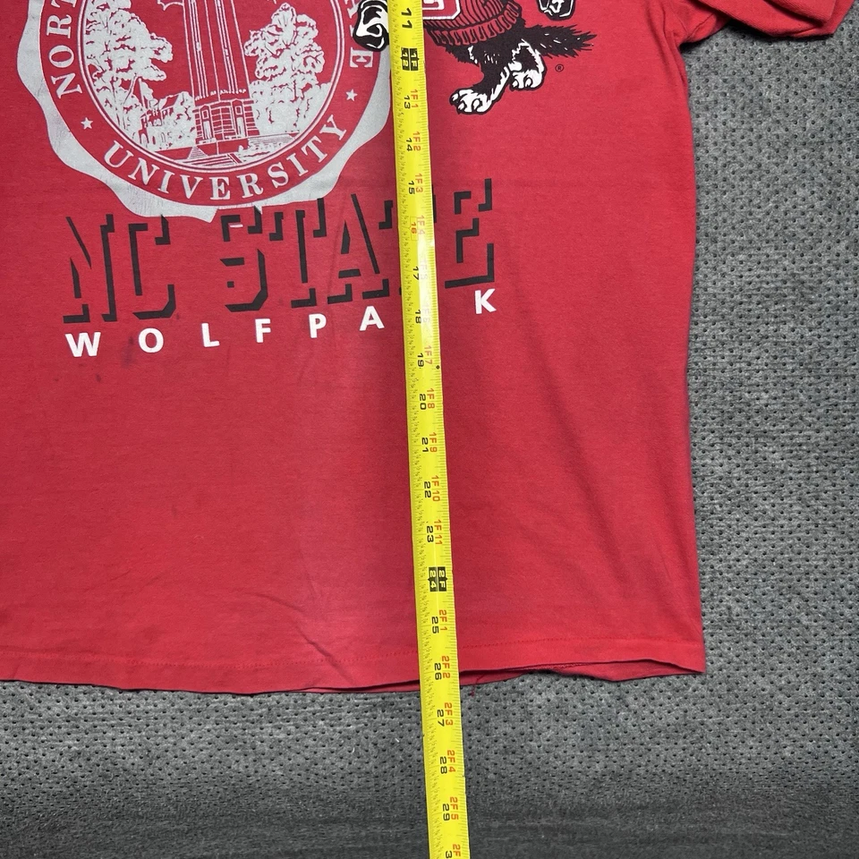 Camiseta Wolfpack Vintage Años 90 Universidad de Carolina del Norte Estado Grande Para Hombre’s Roja  Foto 3 de 4