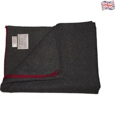 Elegant Heavy Wool Camping Blanket - Solid Grey, 60”x80” for All Seasons