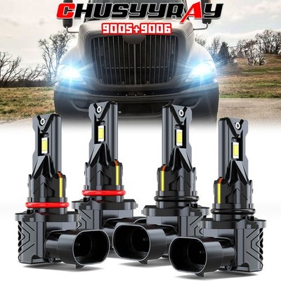 For 2008-2015 International Prostar 4X 6000K LED Headlight Lamp Bulbs High & Low