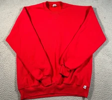 Vintage Russell Athletic Sweatshirt Mens XLT Blank Red Crewneck Pullover 80s 90s