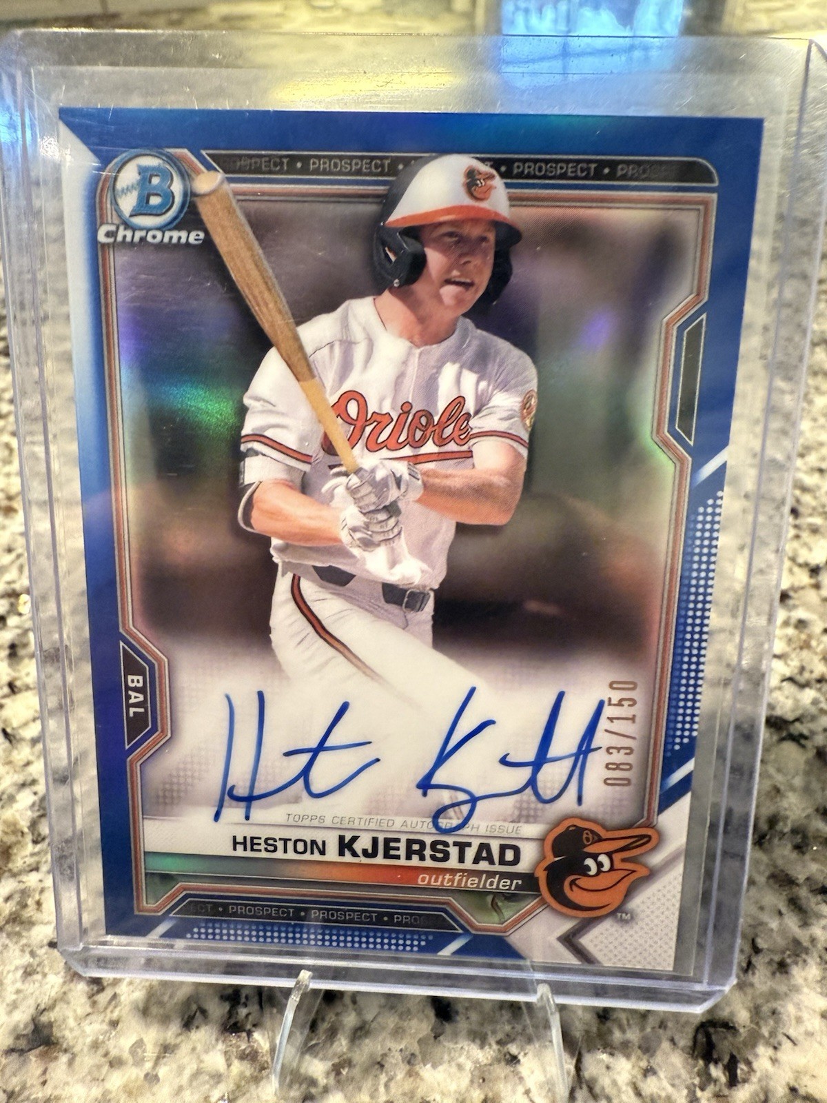 2021 Bowman - Chrome Prospects Autographs Heston Kjerstad #CPA-HK Blue /150