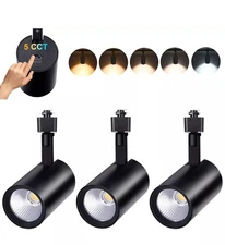 3 Pack CLOUDY BAY 20W Dimmable LED Track Lighting Heads,2700K/3000K/3500K/4000