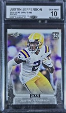 🏈 2020 Justin Jefferson Leaf Draft ROOKIE GEM-MT 10 💎 VIKINGS * LSU TIGERS