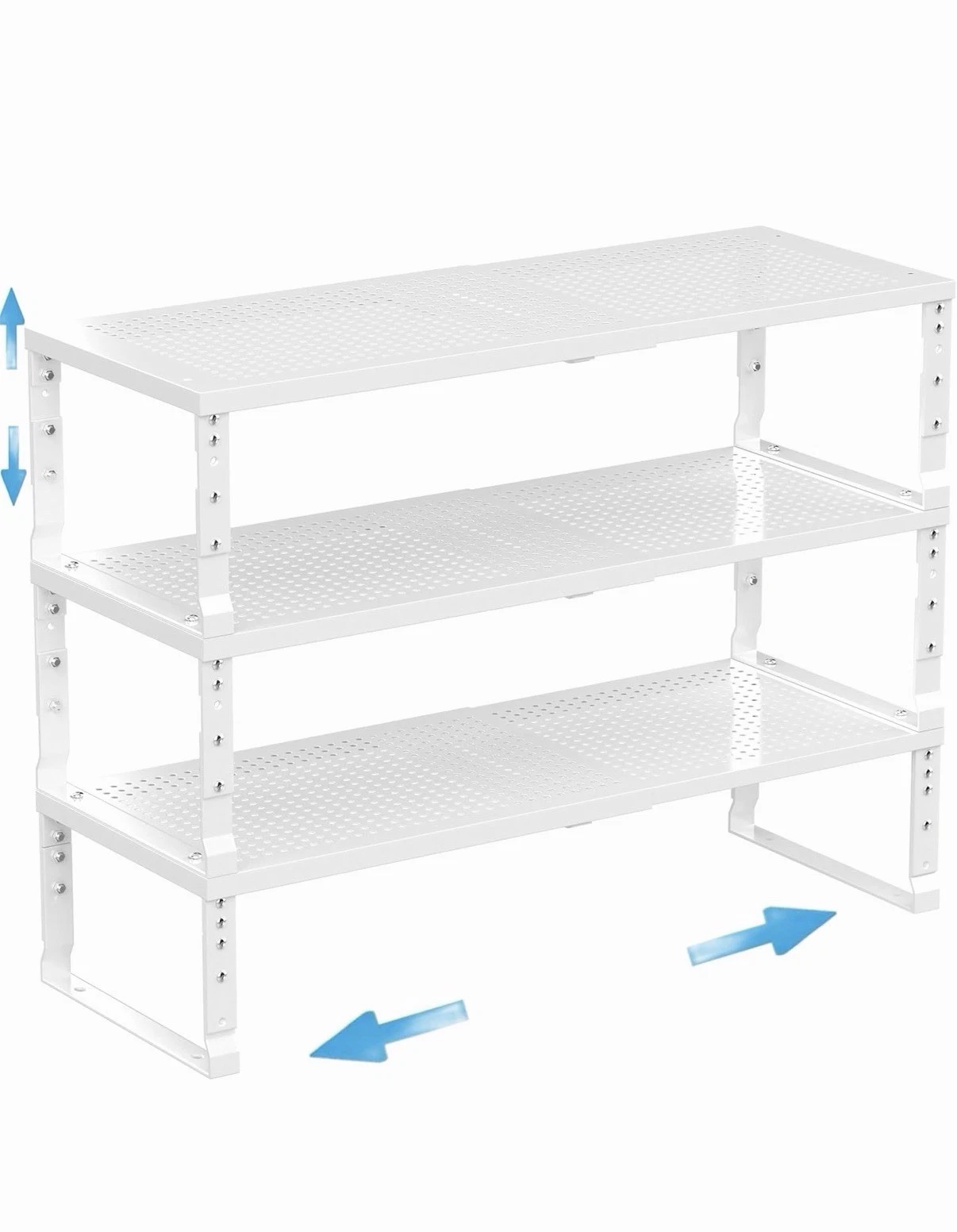 Expandable Spice Rack Kitchen Cabinet Shelf Organizer, Stackable Storage Shel...