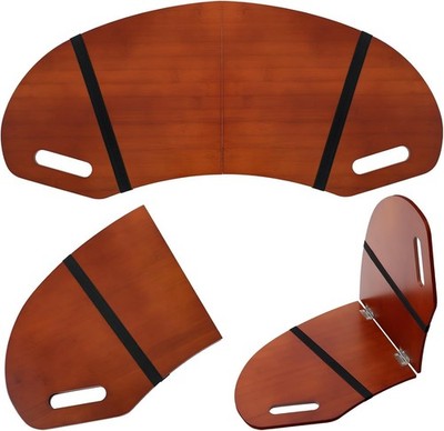 30.5'' Wood Curved Lap Desk Table Tray with Handles Wooden Foldable Desk Wood ...