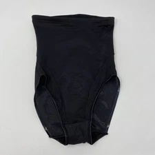 TC Fine Intimates Shaping Brief Womens Sz Small Girl Power Hi Waist Sheer Black 