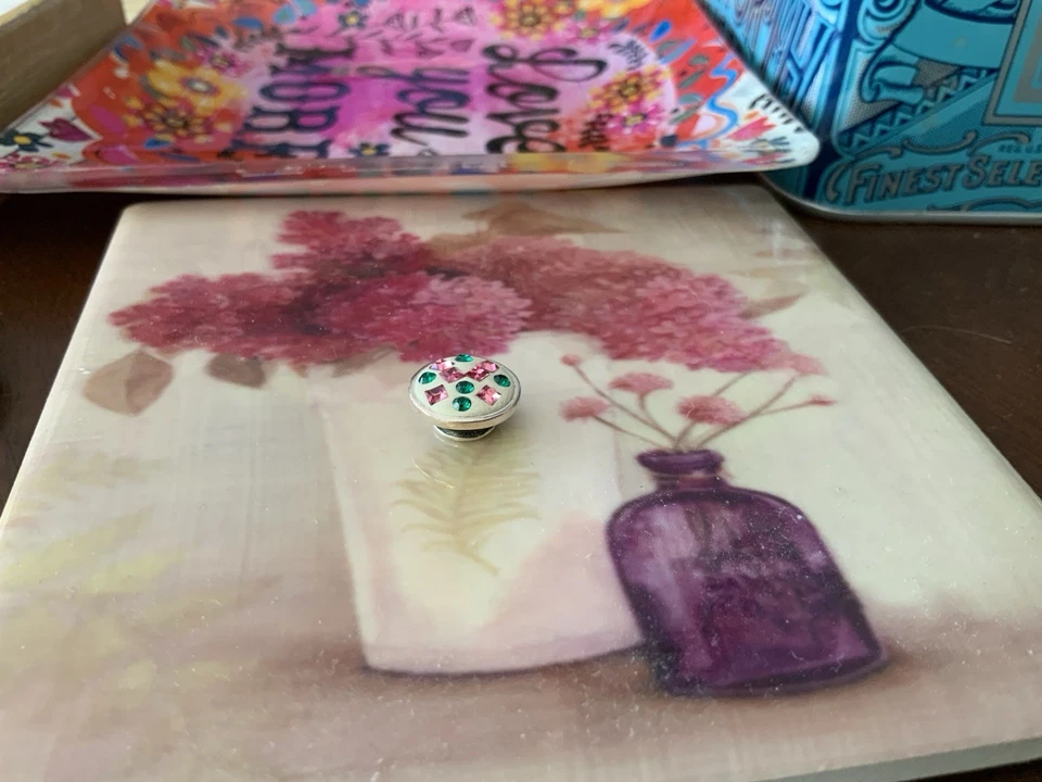 Hermosa joya camaleón pop cristales rosas y verdes esterlina 925 pop Foto 4 de 4