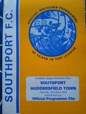 SOUTHPORT v HUDDERSFIELD TOWN 22 APRIL 1978 - LAST HOME LEAGUE GAME PROGRAMME