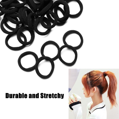 WANBY Hair Ties Mini Seamless Black Hair Bands Soft Elastics Ponytail Holders... - Picture 6 of 9