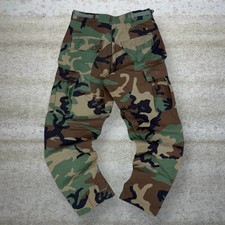 Vintage 90s Military Tactical Pants 28x30 Baggy Wide Leg Woodland Camo Small
