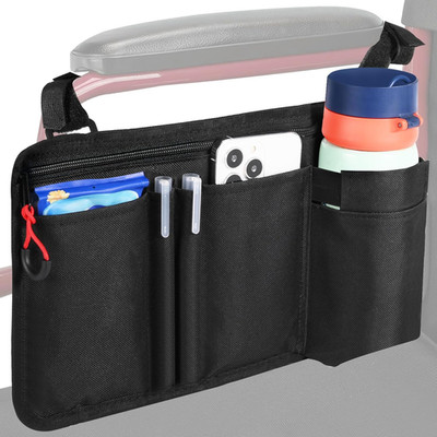 Wheelchair Side Bag with Cup Holder, Premium Wheelchair Armrest Pouch Accessorie