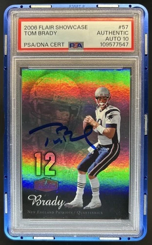 2006 Fleer Flair Showcase Tom Brady Auto #57 Patriots PSA Authentic 10