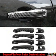 For Jeep Grand Cherokee 11-20 Carbon Fiber Side Door Handles Cover Trim Decor 8X
