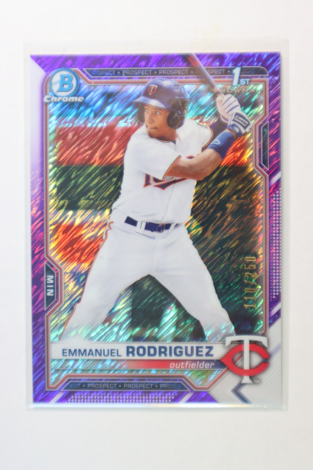 2021 Bowman Chrome Emmanuel Rodriguez #BCP-207 Purple Refractor /250