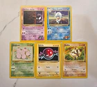 Pokemon TCG 5-Card Vintage Lot 1999 - 2000 Gym Challenge, Jungle, Base Set