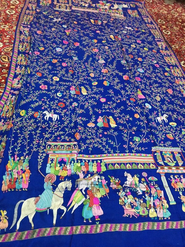 Sale 100% Pure Hand embroidery Mughal Darbar Kashmir Pashmina Sale