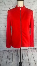 NWT Onque Casuals Red Full Zip Stretch Sweatshirt Pockets LP