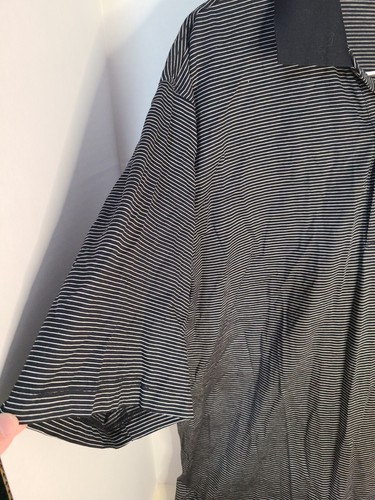 Camisa polo de golf Peter Millar manga corta talla L negra gris a rayas para hombre - Imagen 4 de 9