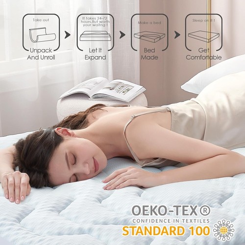 EHEYCIGA Topper Matrimoniale 160x190, Memory Foam Topper Materasso Respirabile - Foto 4 di 9
