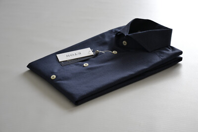 ETON SLIM Poplin Herren Hemd Men's Shirt Gr. 38 / 15'' Dotted Klassische Hemd