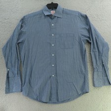 Brooks Brothers Shirt Men Medium 15.5 Blue French Cuff Makers USA Vintage