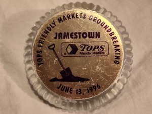 Jamestown NY Tops Supermarket Groundbreaking Paperweight Memento 1996 3.75"