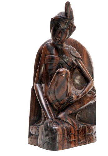 Bali Wood Bookends Hand Carved Set Prince & Princess Couple Sculpture Klungkung - Picture 5 of 13