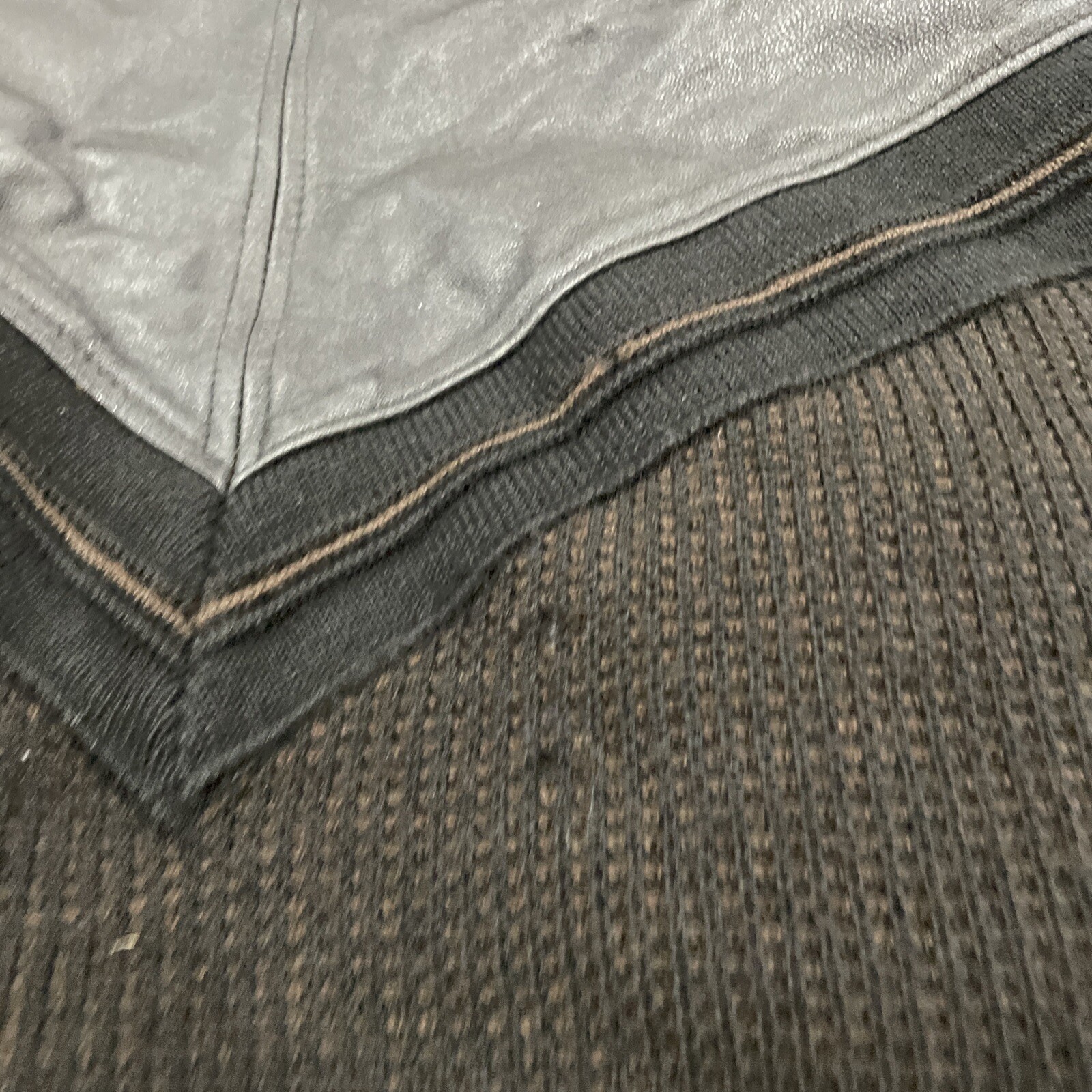 BARCELINO Leather Patchwork Cardigan Jacket Men 5… - image 19