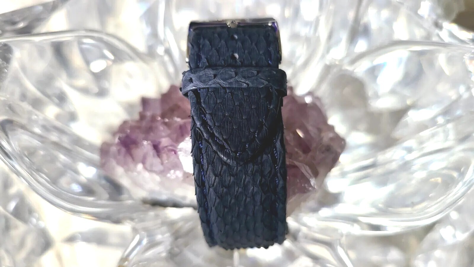 Croton Silver-Tone Blue Python Leather Quartz Wom… - image 11