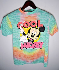 Vintage 80s Disney Mickey Mouse Tie Dye T Shirt Youth Kids Large Made USA