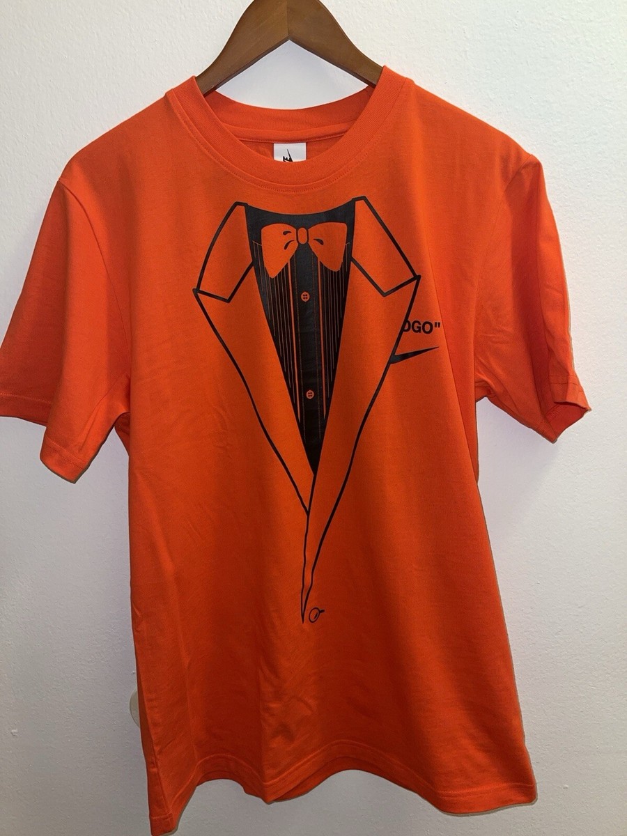 Nike x Off White Orange Eagle Logo Tuxedo T Shirt Men M S17 | eBay