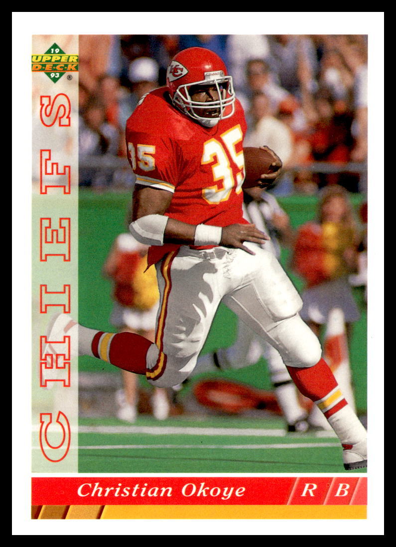 1993 Upper Deck #396 Christian Okoye Kansas City Chiefs Football Card