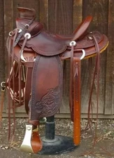 Western Wade Tree Leather Saddle 10"-18" | Hand-Tooled | Free Tack Set & Postage