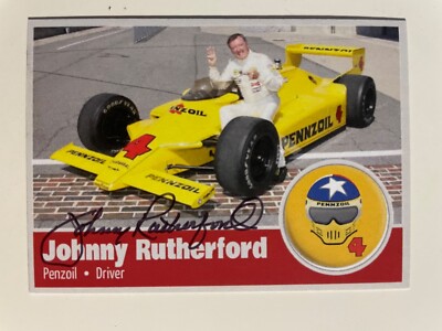 JOHNNY RUTHERFORD autograph INDY CAR HALL OF FAME HOF custom card ...