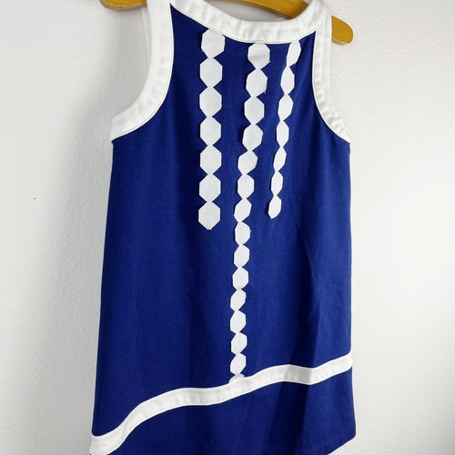 Gymboree Mod About Orange Geo Shift Dress Navy Blue White Geometric Size 7 - Picture 4 of 9