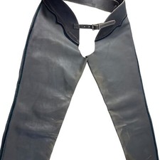Vintage Leather Cowboy Rodeo Gray Western Chaps