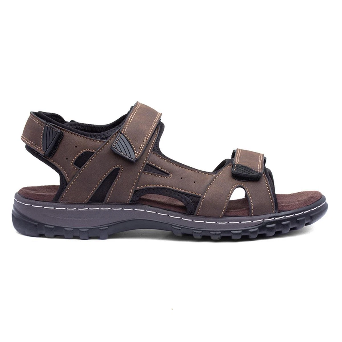 Hobos Mens Sandals Brown Adults Sport Easy Fasten Comfortable