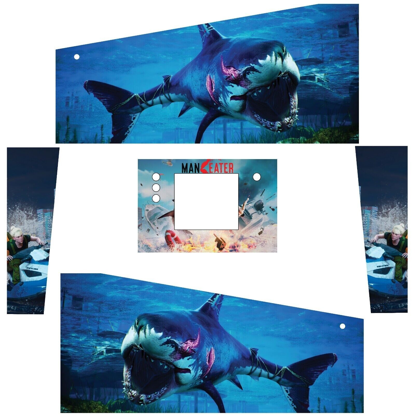 Stickers Maneater pour pincab autocollant de qualite professionnelle sans bulle