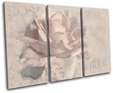 Flower Abstract Vintage CANVAS WALL ART Picture Print VA