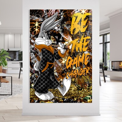   WANDBILD BUGS BUNNY POP ART, LUXUS MARKE ACRYLGLAS , LEINWAND, POSTER DEKO