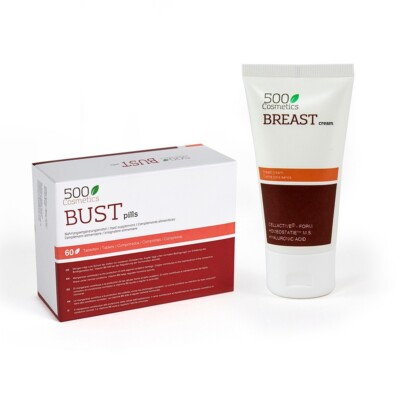 500 Cosmetics Breast Pills + Cream, for enhancing the breast size naturally.