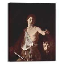 Caravaggio Davide testa Golia 2 quadro stampa tela dipinto telaio arredo casa