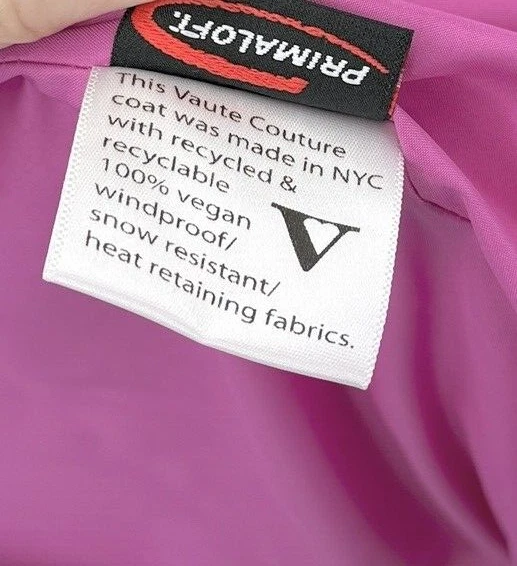 Vaute Couture Women’s The Urban Snow Coat Size M, Pink, Vegan, Sustainable USA - product detail image 7
