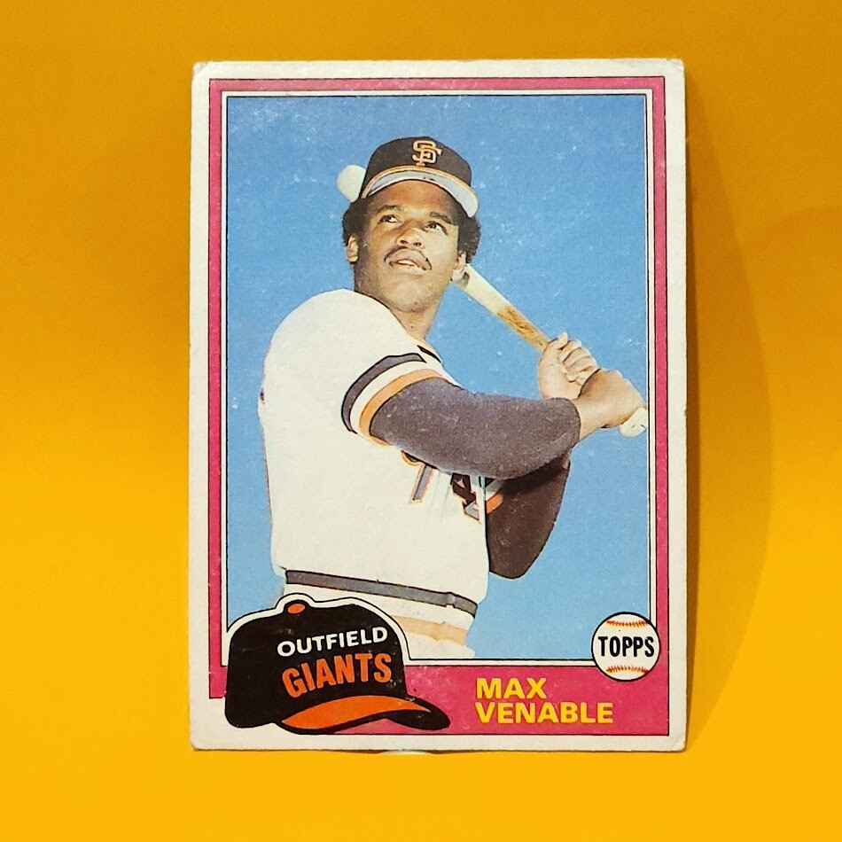 1981 Topps #484 Max Venable Rookie San Francisco Giants Baseball RC Card