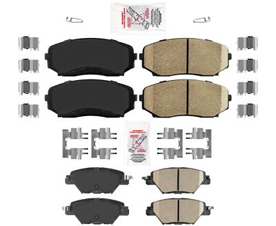 AmeriPro Ceramic Front + Rear Disc Brake Pads Hardware Fits 2016-2023 Mazda CX-9
