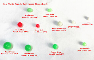 50 Pcs Hard Plastic  Round / Oval (Select) Shaped Lure Luminous  Fishing Beads 