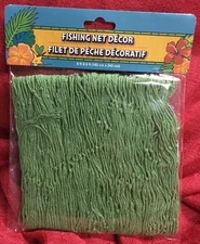 Luau Green FISHING NET NETTING Decor Decoration Beach Pool Party Tiki Bar 6x8 ft