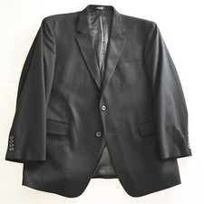 Jos A Bank 46R Black 100 Cashmere Flannel Mens Blazer Jacket Sport Coat